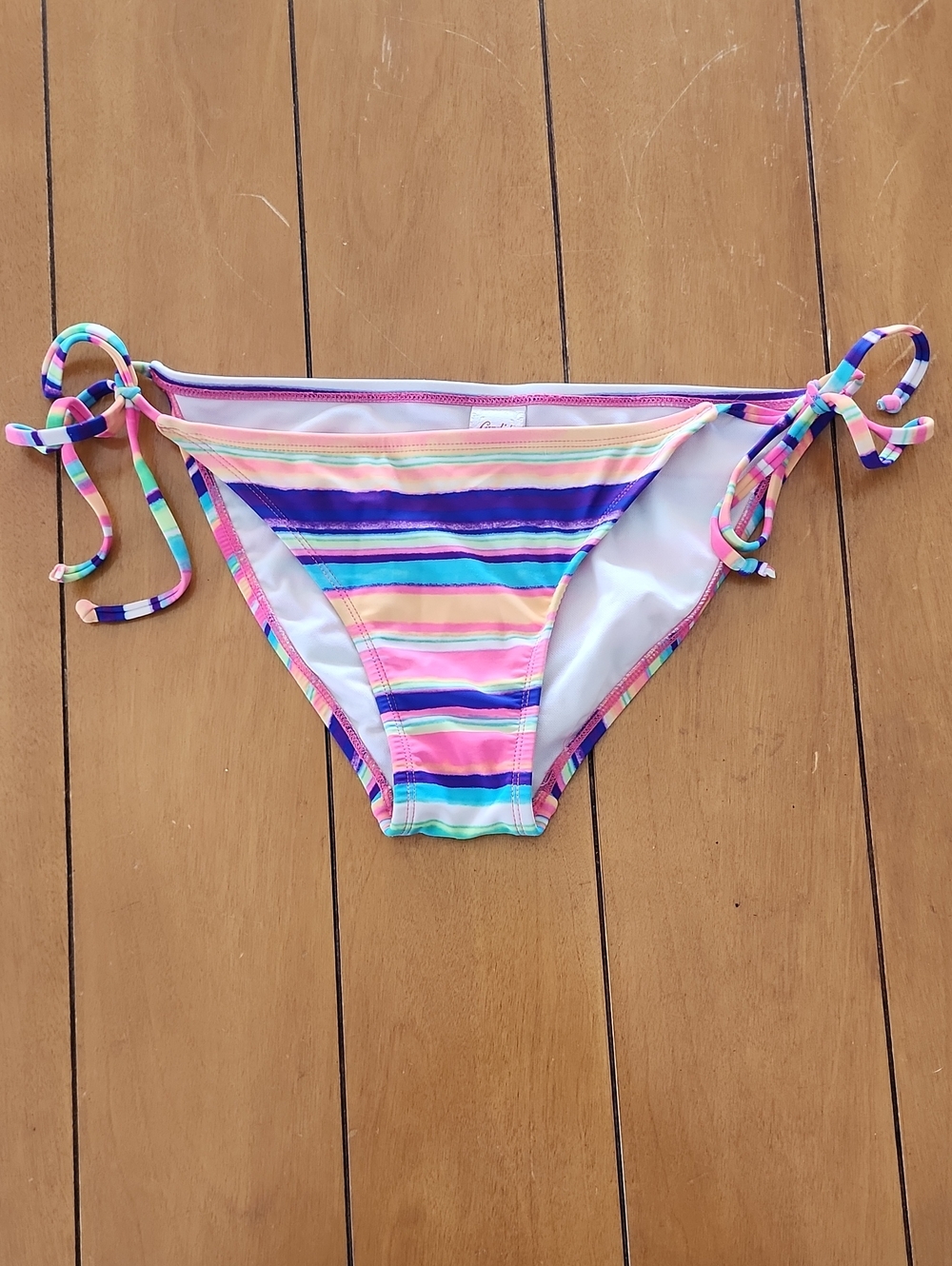 Candie's Multicolor Stripe Tie-Side Bikini Bottoms